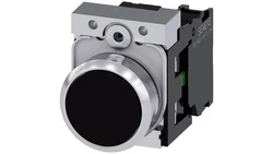 Przycisk metalowy 22mm błyszczący czarny 1Z z samopowrotem IP69k Sirius ACT 3SU1150-0AB10-1BA0