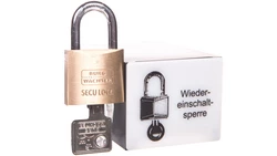 Kłódka w pojemniku zatrzaskiwanym na szynie 0000104664T