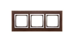 Simon 54 Nature Ramka potrójna drewno SREBRNE WENGE DRN3/84