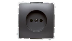 Simon Basic Gniazdo wtyczkowe bez uziemienia (moduł) 16A 250V zaciski śrubowe grafit matowy BMG1.01/28