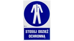 Samoprzylepna tabliczka ostrzegawcza /Stosuj odzież ochronną z podpisem/ IM/010/1/C1/F