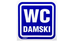 Samoprzylepna tabliczka ostrzegawcza /OZNACZENIE WC DAMSKI 100X100/ 63/H/F