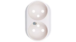 VALENA ALLURE Plakietka gniazda podwójnego z/u kremowy 753996