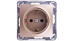 IMPRESJA Gniazdo pojedyncze z/u Schuko złoty metalik GP-1YS/m/28