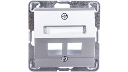 IMPRESJA Obudowa gniazda komputerowego podwójnego skośna srebrna GPK-2YS/p/18
