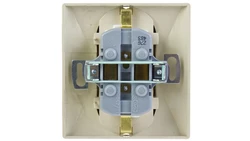 AKCENT Gniazdo podwójne z/u Schuko z przesłonami beżowe GP-2ASP/01