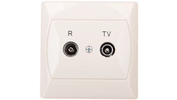 AKCENT Gniazdo antenowe RTV przelotowe 10dB beżowe GPA-10AP/01