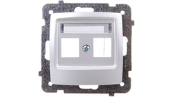 KARO Obudowa gniazda komputerowego podwójnego srebrny perłowy GPK-2S/p/43