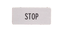 Tabliczka opisowa STOP 22x10mm srebrna prostokątna 110SQ25 038507 /20szt./