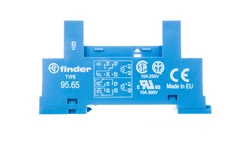 Gniazdo do przekaźników serii 40.51/40.52/40.61/44.52/44.62 zaciski śrubowe montaż na szynę DIN 35mm (klip metalowy) 95.65SMA