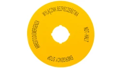 Tabliczka opisowa żółta okrągła WYŁĄCZNIK BEZPIECZEŃSTWA (4 języki) fi90, M22-XAK15167640