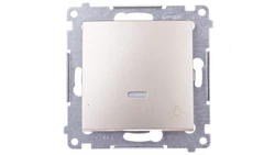 Simon 54 Przycisk /światło/ z podświetleniem, szybkozłącza, złoty mat DS1L.01/44