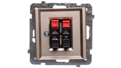 SONATA Gniazdo głośnikowe podwójne szampański złoty GG-2R/m/39