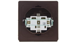 AKCENT Gniazdo bryzgoszczelne z/u Schuko IP44 klapka przezroczysta brązowe GPH-1AS/24/d