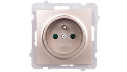 AS Gniazdo pojedyncze z/u z przesłonami satyna light GP-1GZP/m/45