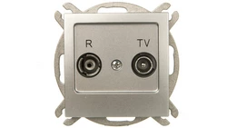 AS Gniazdo antenowe RTV przelotowe 10dB srebro GPA-10GP/m/18