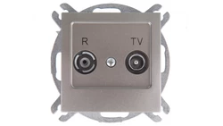 AS Gniazdo antenowe RTV przelotowe 10dB satyna light GPA-10GP/m/45