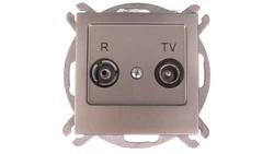 AS Gniazdo antenowe RTV zakończeniowe 10dB satyna light GPA-10GPZ/m/45