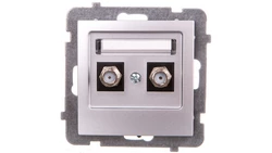 AS Gniazdo antenowe podwójne typu F srebro GPA-2GF/m/18