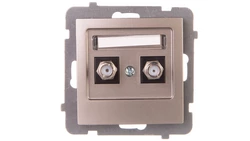 AS Gniazdo antenowe podwójne typu F satyna light GPA-2GF/m/45