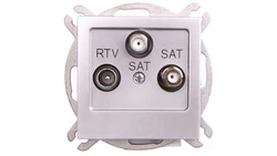 AS Gniazdo antenowe RTV-SAT-SAT srebro GPA-G2S/m/18
