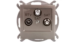 AS Gniazdo antenowe RTV-SAT-SAT satyna light GPA-G2S/m/45