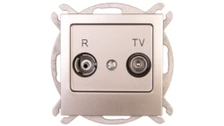 AS Gniazdo antenowe RTV końcowe 2,5-3dB srebro GPA-GK/m/18