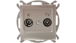 AS Gniazdo antenowe RTV końcowe 2,5-3dB satyna light GPA-GK/m/45