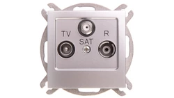 AS Gniazdo antenowe RTV-SAT końcowe srebro GPA-GS/m/18