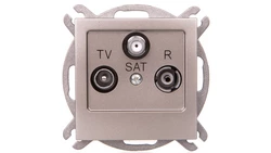 AS Gniazdo antenowe RTV-SAT końcowe satyna light GPA-GS/m/45