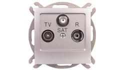 AS Gniazdo antenowe RTV-SAT przelotowe srebro GPA-GSP/m/18