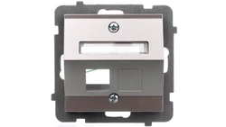 AS Obudowa gniazda pojedynczego skośna satyna light GPK-1GS/p/45