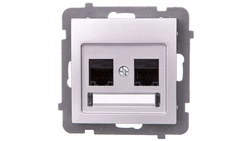 AS Gniazdo komputerowe podwójne RJ45 kat.5e MMC srebro GPK-2G/K/m/18