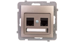 AS Gniazdo komputerowe podwójne RJ45 kat.5e MMC satyna light GPK-2G/K/m/45