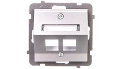 AS Obudowa gniazda komputerowego podwójnego skośna srebro GPK-2GS/p/18