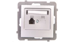 AS Gniazdo telefoniczne pojedyncze RJ11 srebro GPT-1G/m/18