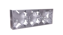 AS Puszka natynkowa potrójna srebro PNP-3G/18