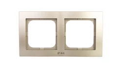 AS Ramka podwójna do łączników IP44 satyna light RH-2G/45