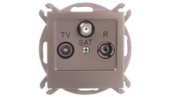 AS Gniazdo antenowe RTV-SAT przelotowe satyna light GPA-GSP/m/45