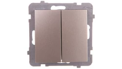 AS Przycisk podwójny zwierny satyna light ŁP-17G/m/45