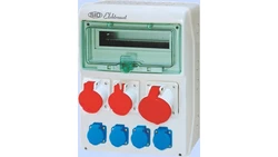 Rozdzielnica RSS-04 okienko 12 modułów okablowana 1x63A 3P+N+Z 400V, 2x32A 3P+N+Z 400V, 4x16A 2P+Z 250V IP44 942041