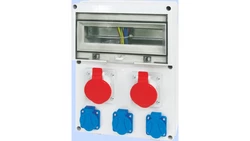 Rozdzielnica RSE-04 okienko 12 modułów okablowana 2x16A 3P+N+Z 400V, 3x16A 2P+Z 250V IP54 942090