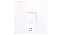 B.Kwadrat/S.1/B.3/B.7 Płytka czołowa pojedyncza z zasuwą chroniącą przed kurzem i polem opisowym, biały 11701909