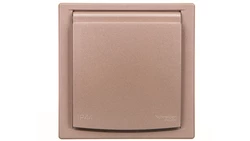 ASFORA Gniazdo SCHUKO IP44 z ramką (1-krotne) brąz EPH3100369
