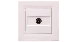 Gniazdo antenowe Asfora TV przelotowe (4db) białe z ramką EPH3200221