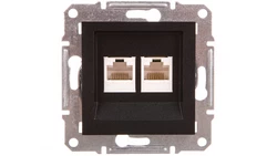 ASFORA Gniazdo komputerowe 2x kat.5e UTP bez ramki antracyt EPH4400171