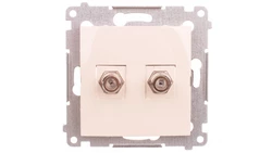 Simon 54 Gniazdo antenowe podwójne typu F kremowe DASF2.01/41