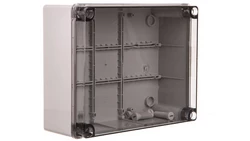 Puszka natynkowa z przeźroczystą pokrywą seria 420 IP65 240x190x90 szara EC420C7