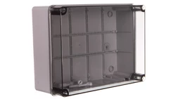 Puszka natynkowa z przeźroczystą pokrywą seria 420 IP65 300x220x120 szara EC420C8