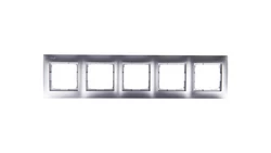 Simon 54 Premium Ramka pięciokrotna srebrny mat /do karton-gips/ DRK5/43